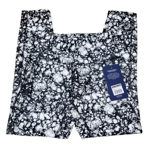 Ankle Leggings Size Small Black and Qhite Water Drop Print NWT - Picture 2 of 7